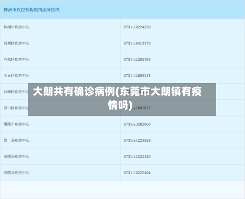 大朗共有确诊病例(东莞市大朗镇有疫情吗)