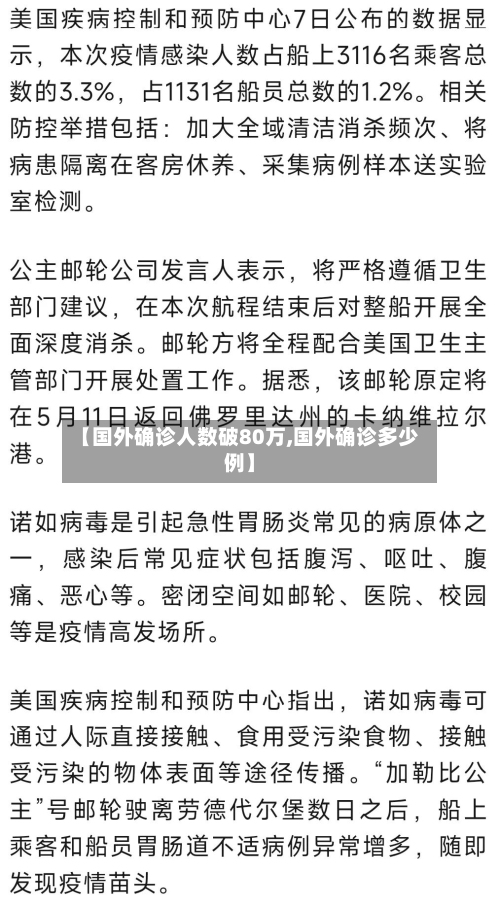 【国外确诊人数破80万,国外确诊多少例】