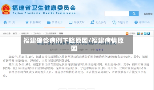 福建确诊病例下降原因/福建病情原因