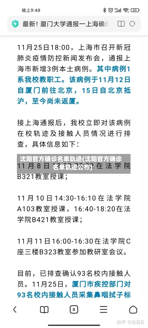 沈阳官方确诊名单轨迹(沈阳官方确诊名单轨迹公布)