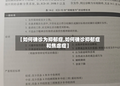【如何确诊为抑郁症,如何确诊抑郁症和焦虑症】