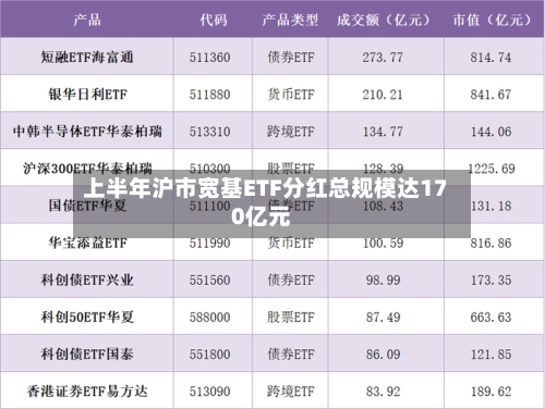上半年沪市宽基ETF分红总规模达170亿元-第2张图片