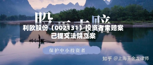 利欧股份（002131）投资者索赔案已提交法院立案-第2张图片