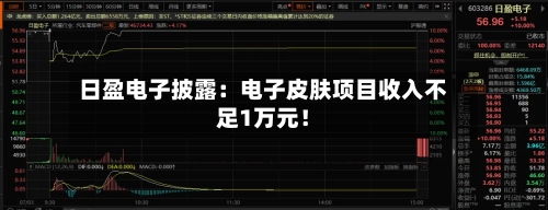 日盈电子披露：电子皮肤项目收入不足1万元！-第2张图片