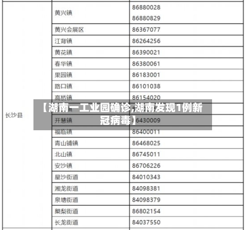 【湖南一工业园确诊,湖南发现1例新冠病毒】-第2张图片