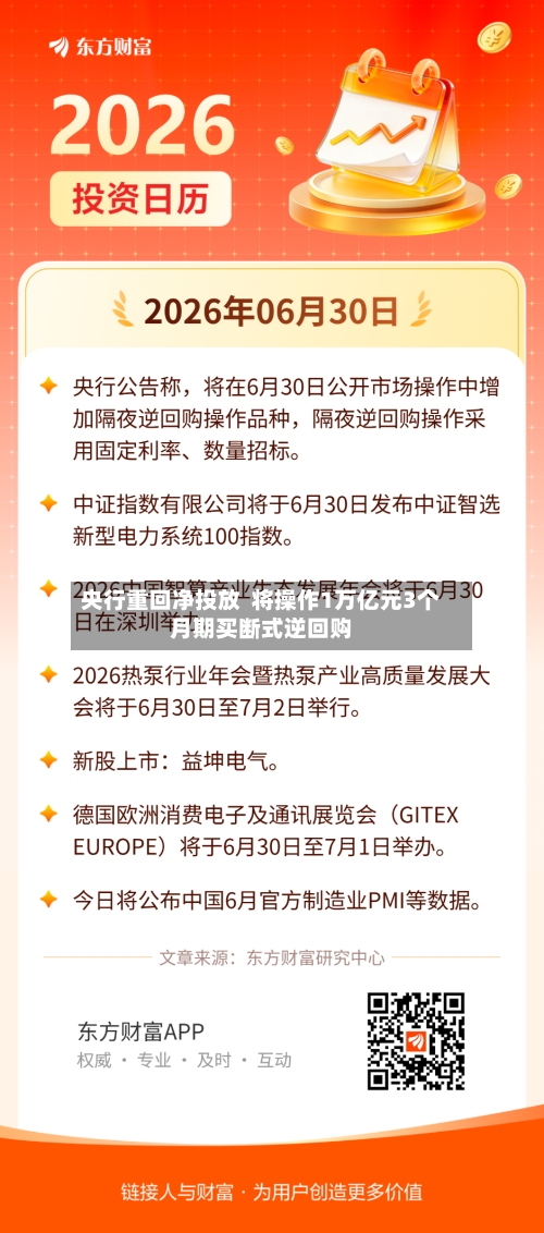央行重回净投放 将操作1万亿元3个月期买断式逆回购-第3张图片