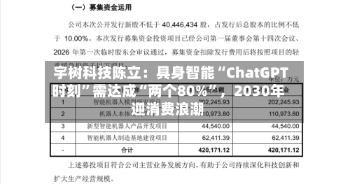 宇树科技陈立：具身智能“ChatGPT时刻	”需达成“两个80%”，2030年迎消费浪潮-第2张图片