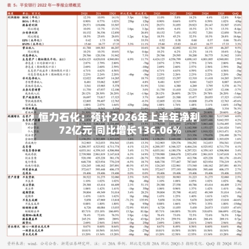 恒力石化:预计2026年上半年净利72亿元 同比增长136.06%-第3张图片