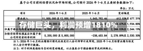 存储巨头	，利润预增1810%-第2张图片