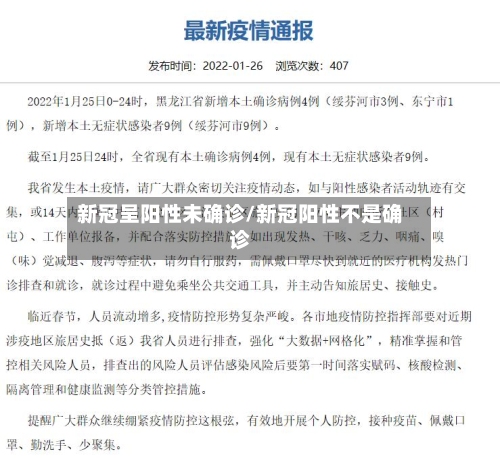 新冠呈阳性未确诊/新冠阳性不是确诊